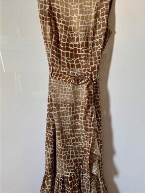 Calvin Klein Printed Lightweight Dress with Waist Tie